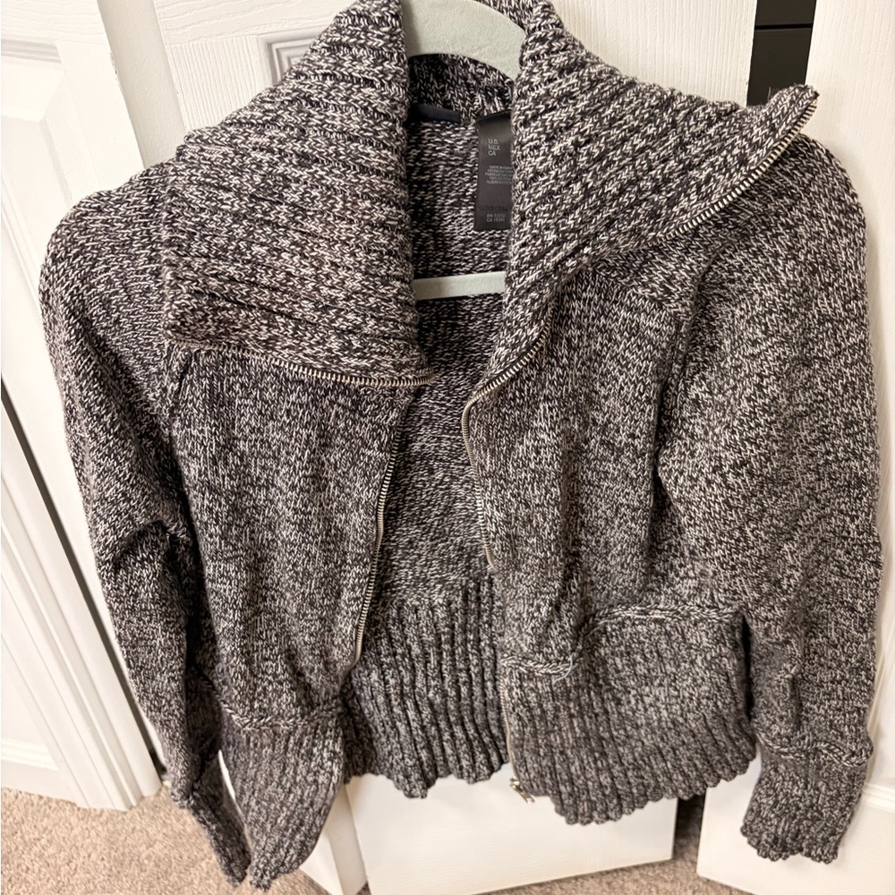 Axcess Black and Gray Cowl Neck Sweater